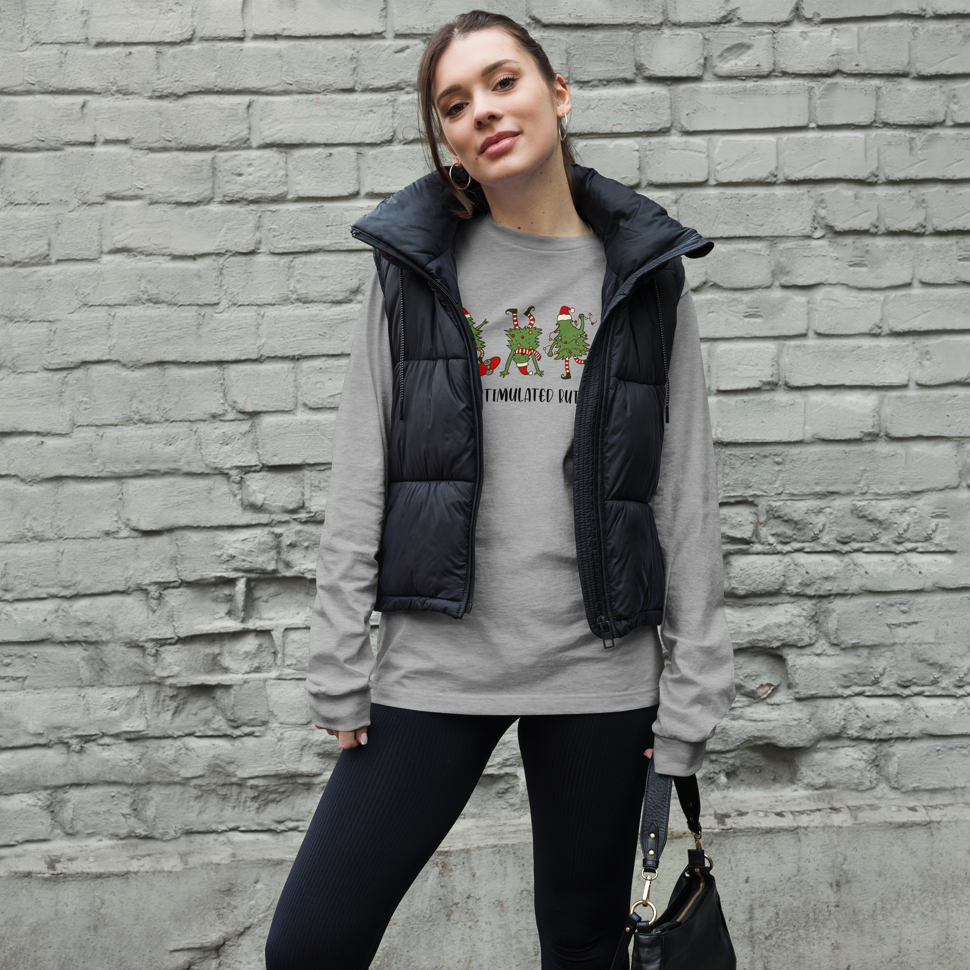 Overstimulated Holiday design Unisex Long Sleeve Tee - Image 5