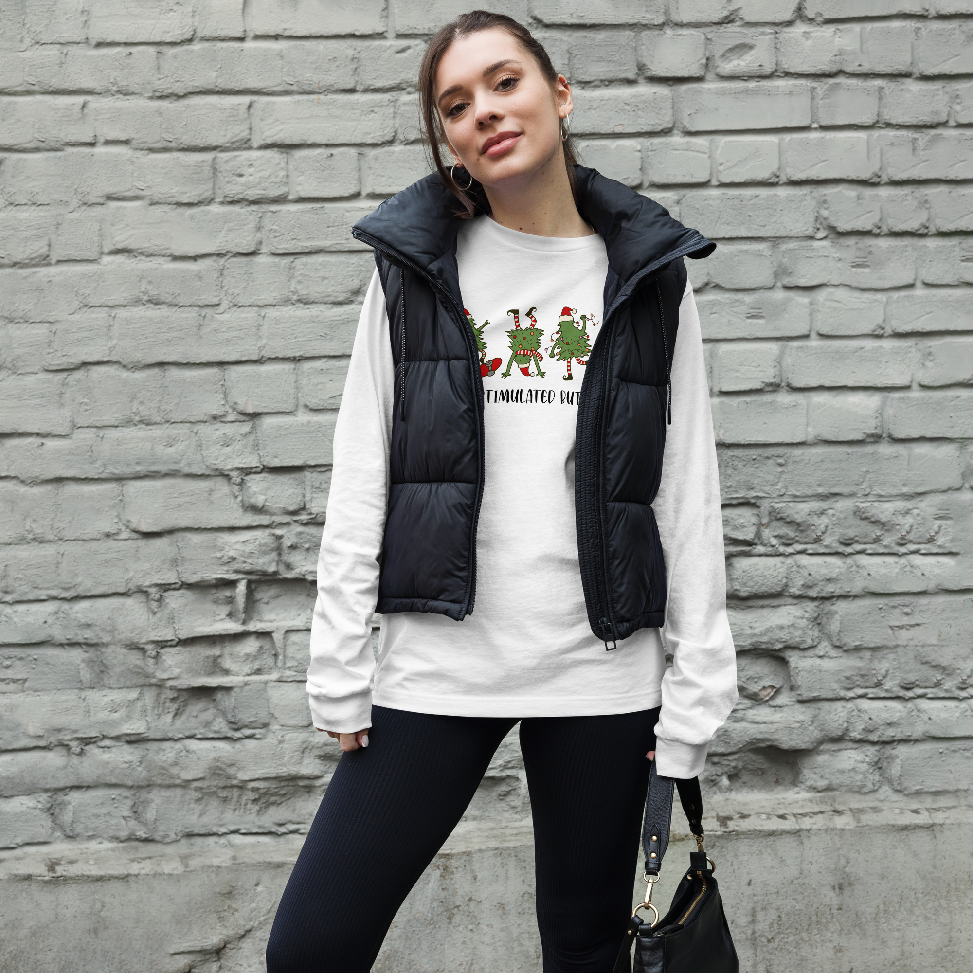 Overstimulated Holiday design Unisex Long Sleeve Tee - Image 7