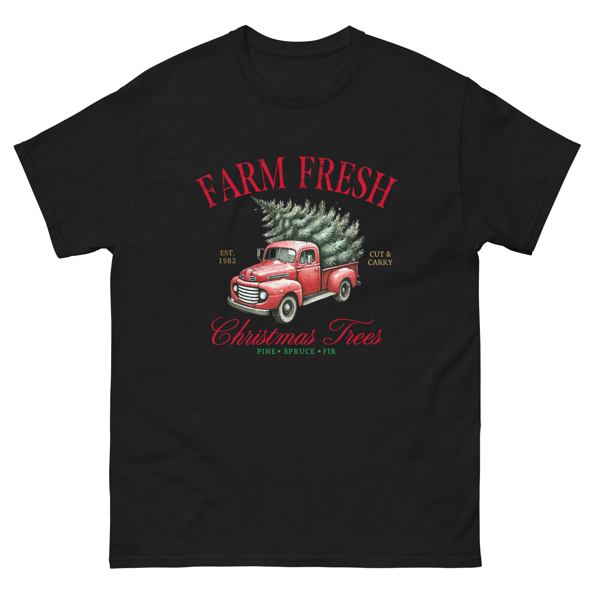 Holiday Christmas Tree in a Truck - Unisex Classic Tee - Image 3