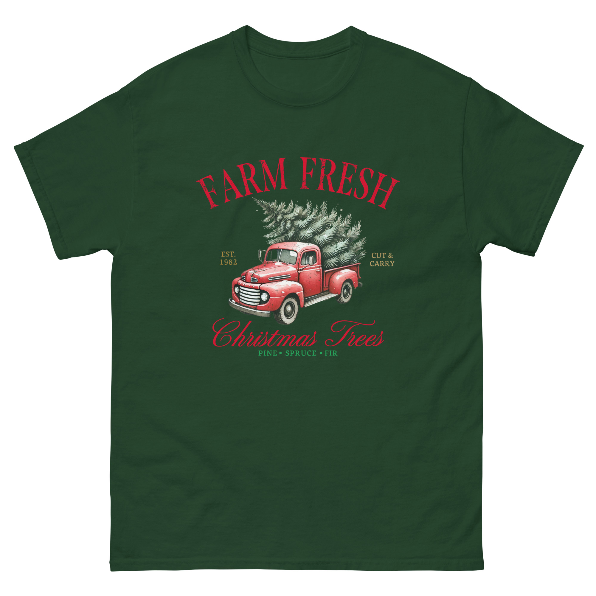 Holiday Christmas Tree in a Truck - Unisex Classic Tee - Image 7
