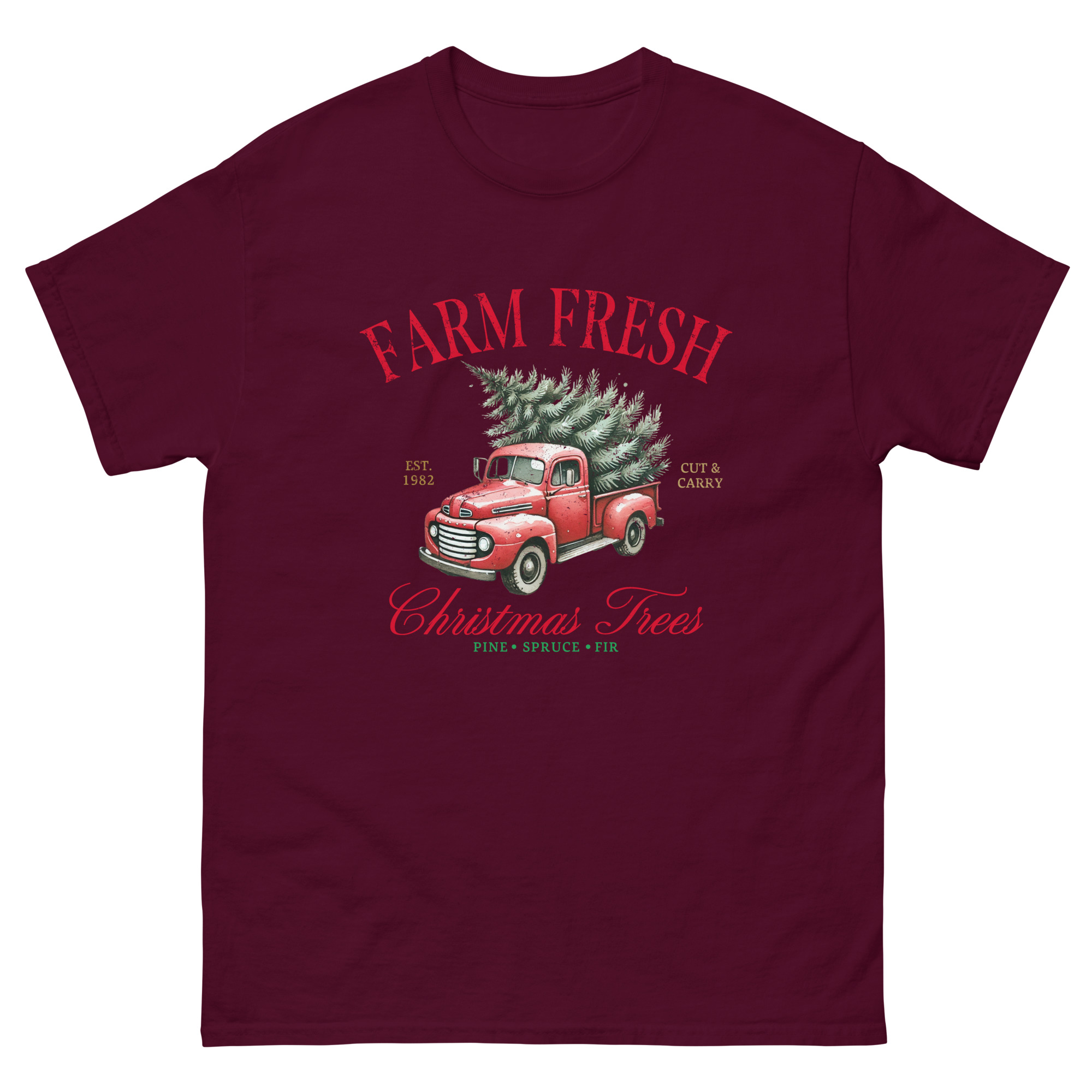 Holiday Christmas Tree in a Truck - Unisex Classic Tee